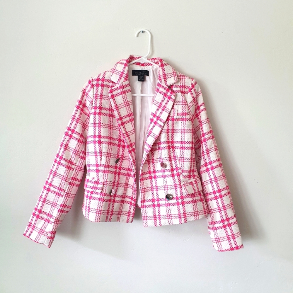 Rachel Zoe, Hot Pink plaid blazer